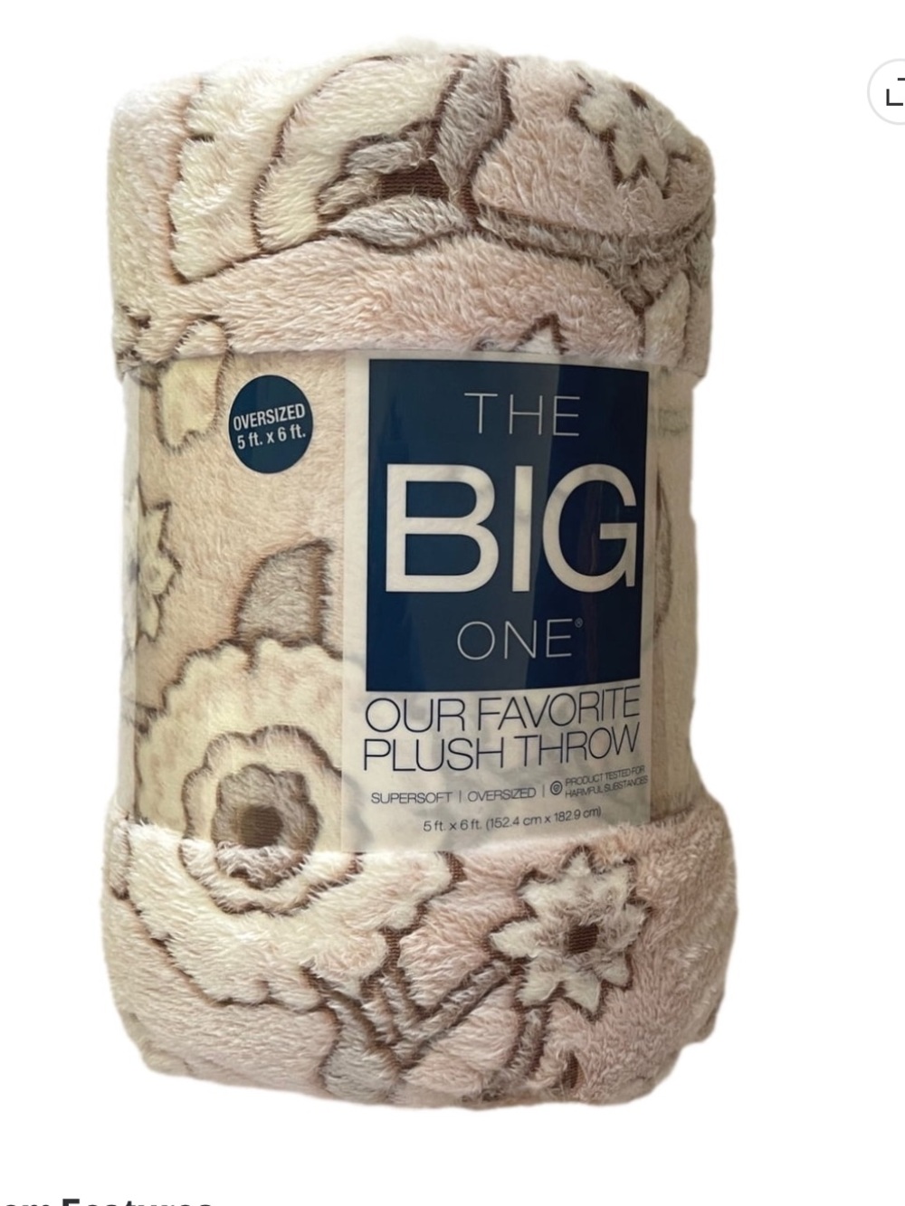 The Big One Our Favorite Plush Throw Floral Beige & Brown